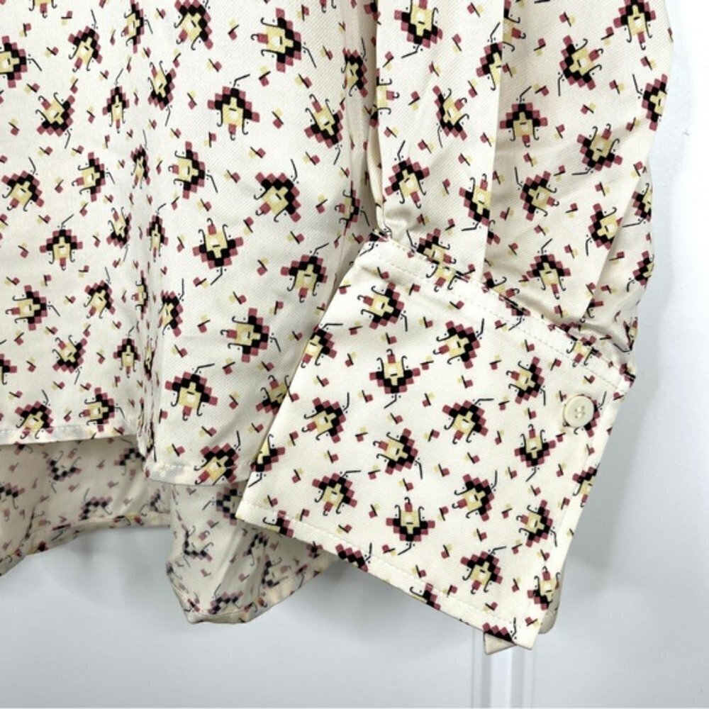 REISS PIA  TETRIS GEOMETRIC PRINT  BLOUSE TOP - Picture 9 of 14